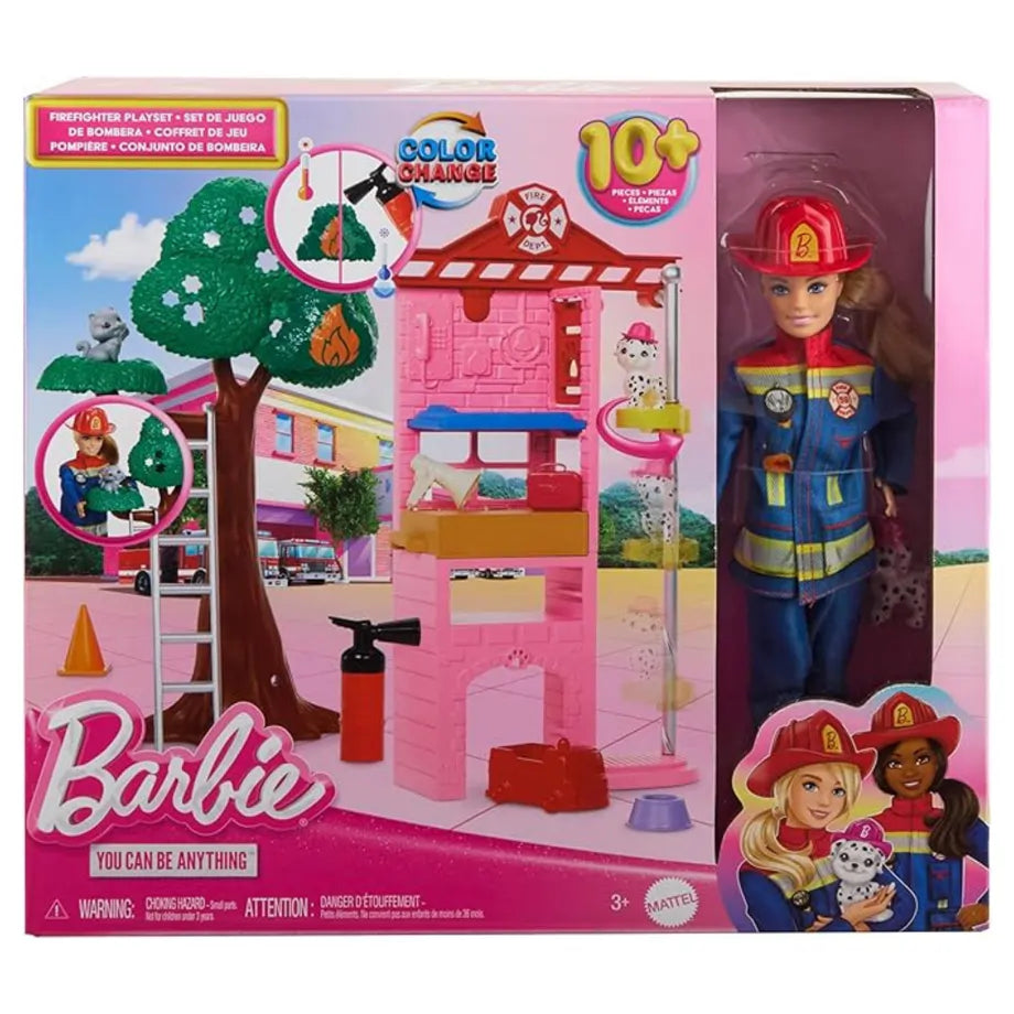 Barbie Firefighter Playset & Doll (16 Pieces)