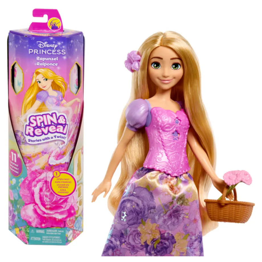 Disney Princess Spin & Reveal Rapunzel Fashion Doll with 11 Surprises