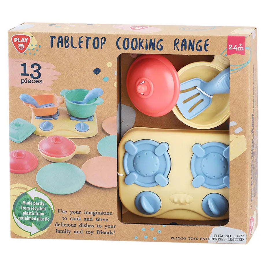 Playgo Play Tabletop Stove with Accessories Play Set, 13 pieces.