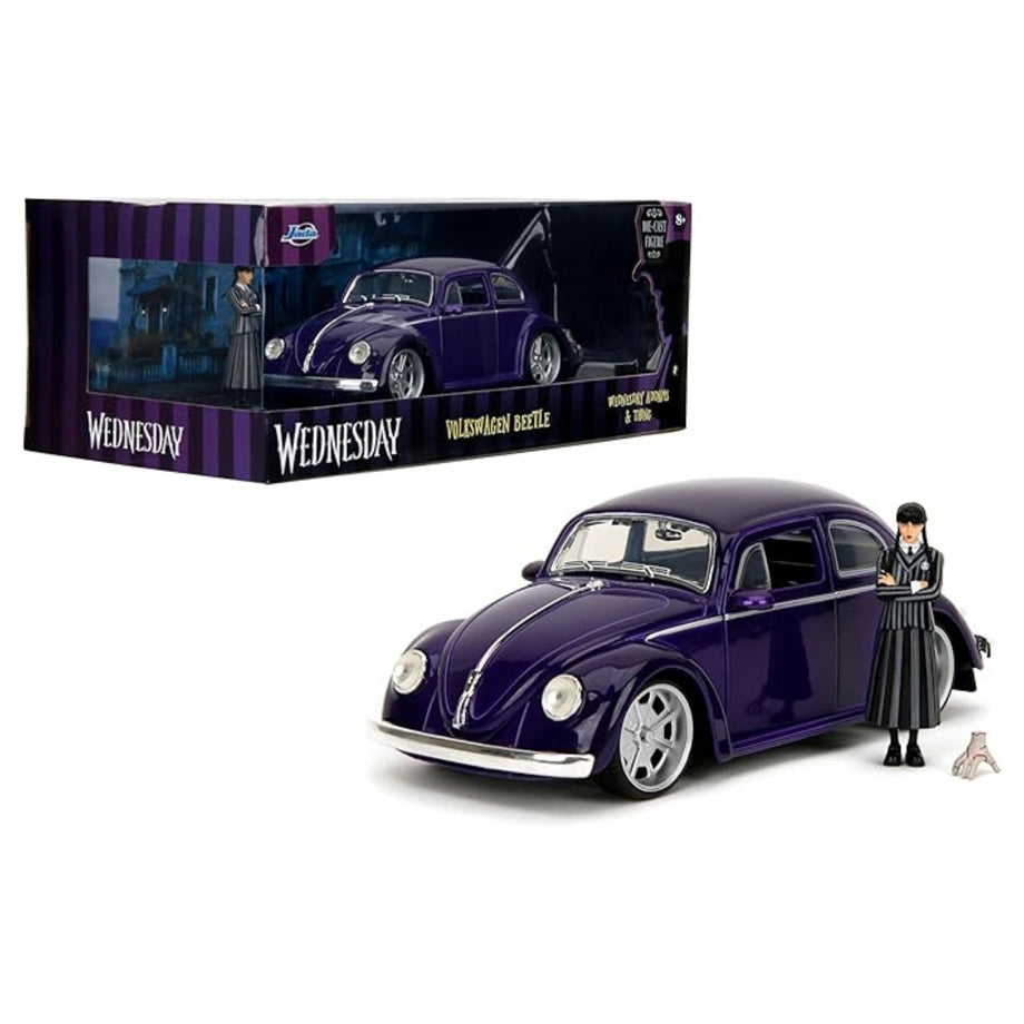 Jada Wednesday Addams & Thing Volkswagen Beetle Die-Cast Figure