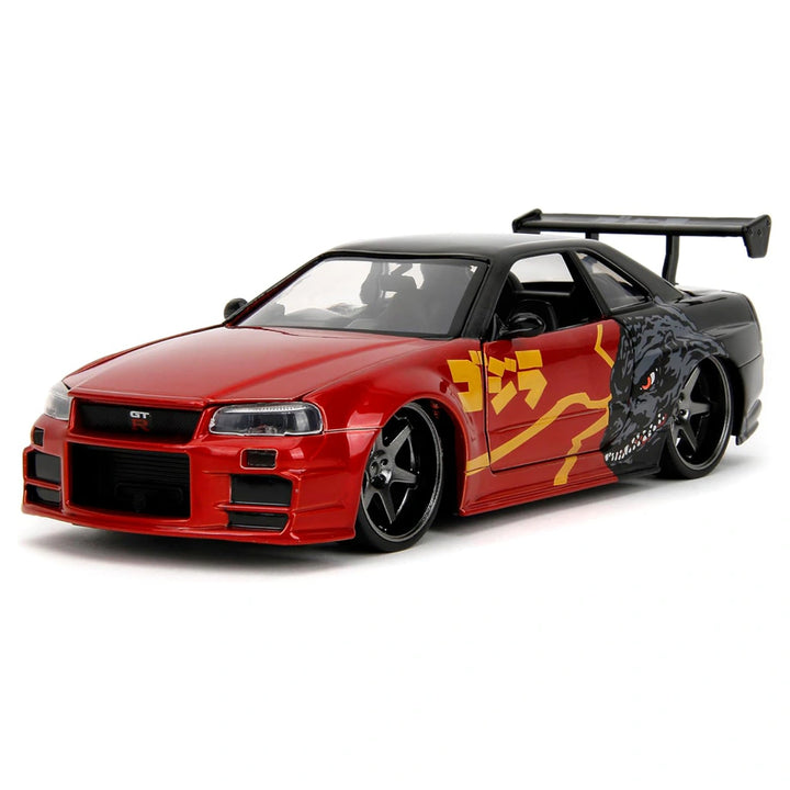 Jada Godzilla vs. Destoroyah  Nissan Skyline GT-R (R34) Diecast Model Car