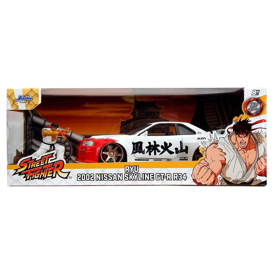 Jada Street Fighter Ryu & Nissan Skyline GT-R Die-Cast