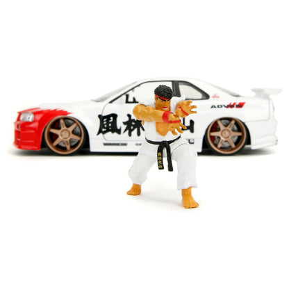 Jada Street Fighter Ryu & Nissan Skyline GT-R Die-Cast