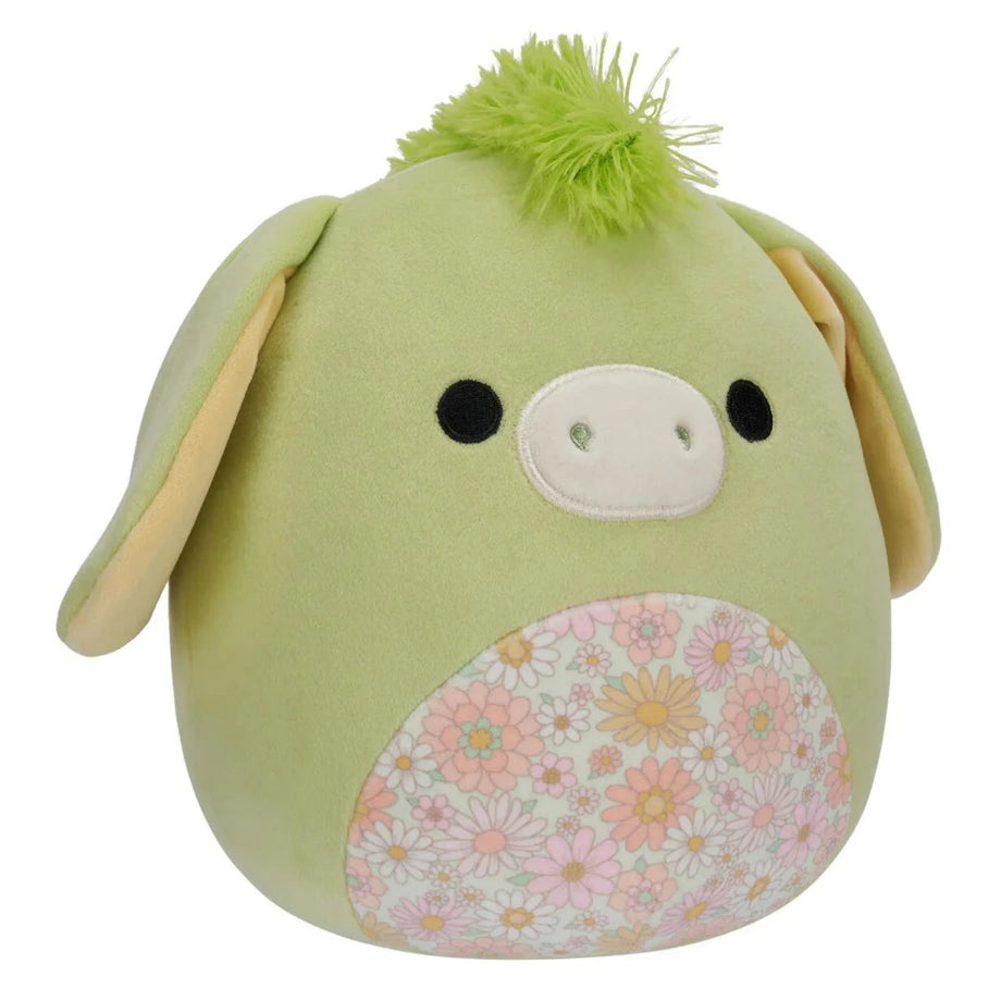 Squishmallows Juniper Green Donkey Floral Belly Plush Toy