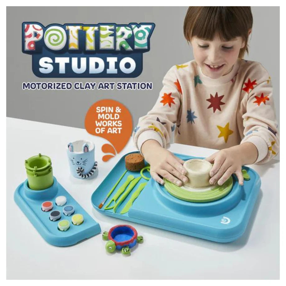 Discovery Kids Spin and Mold Pottery Studio Motorized Clay Art Station