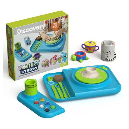 Discovery Kids Spin and Mold Pottery Studio Motorized Clay Art Station