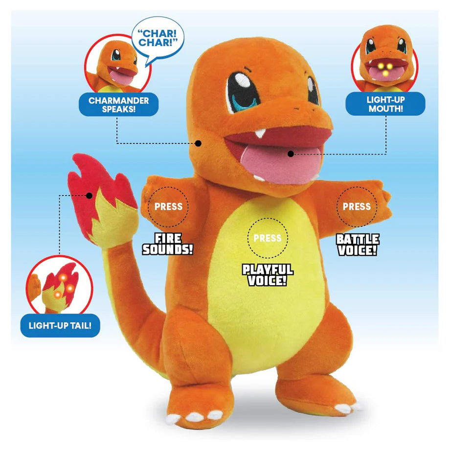 Pokemon Flame Action Charmander Interactive Plush Toy