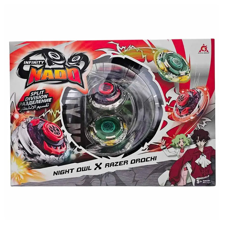Infinity Nado Split Series Night Owl & Razer Orochi Spinning Tops Set