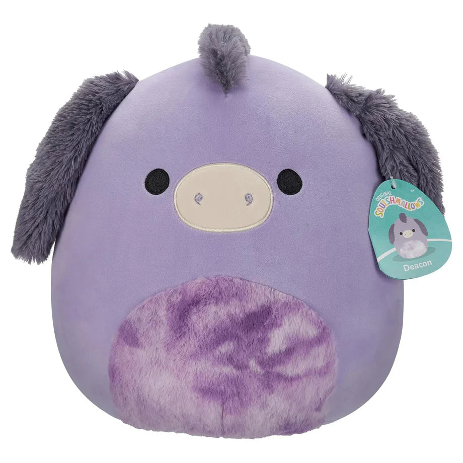 Squishmallows Deacon The Purple Donkey with Tie-Dye Belly Plush Toy