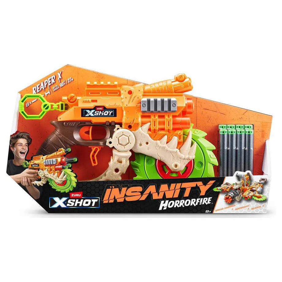 X-Shot Insanity Horrorfire Reaper X Blaster with 8 Darts