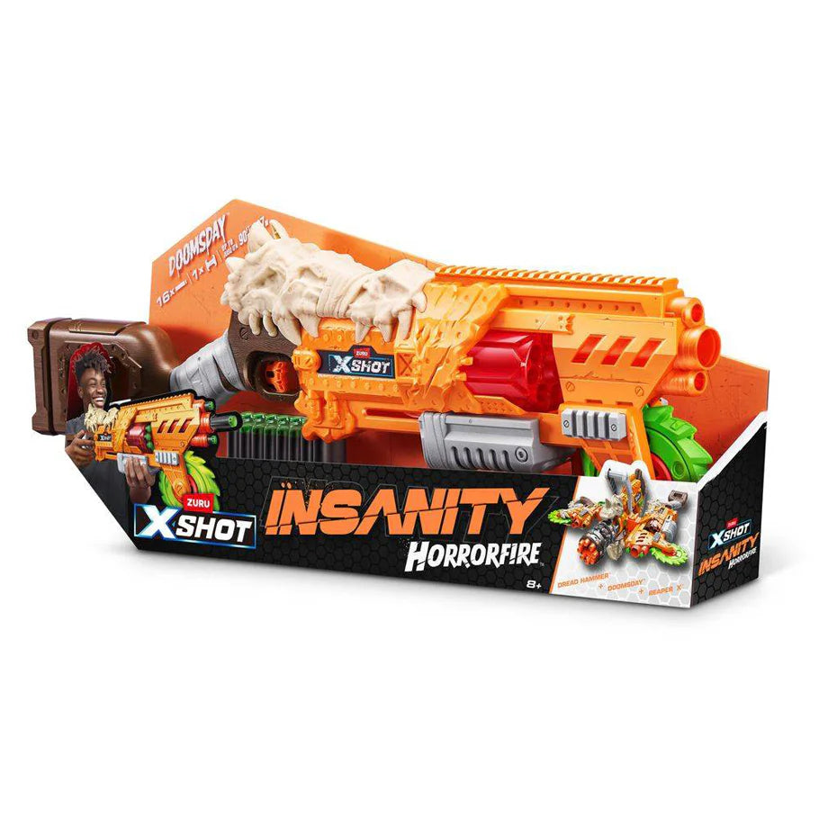 X-Shot Insanity HorrorFire Doomsday Blaster with 16 Darts