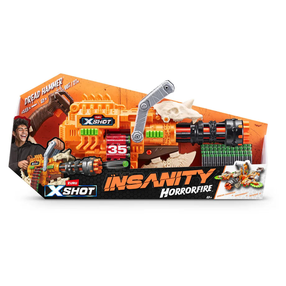 X-Shot Insanity Horrorfire Dread Hammer Dart Blaster With 35 Darts