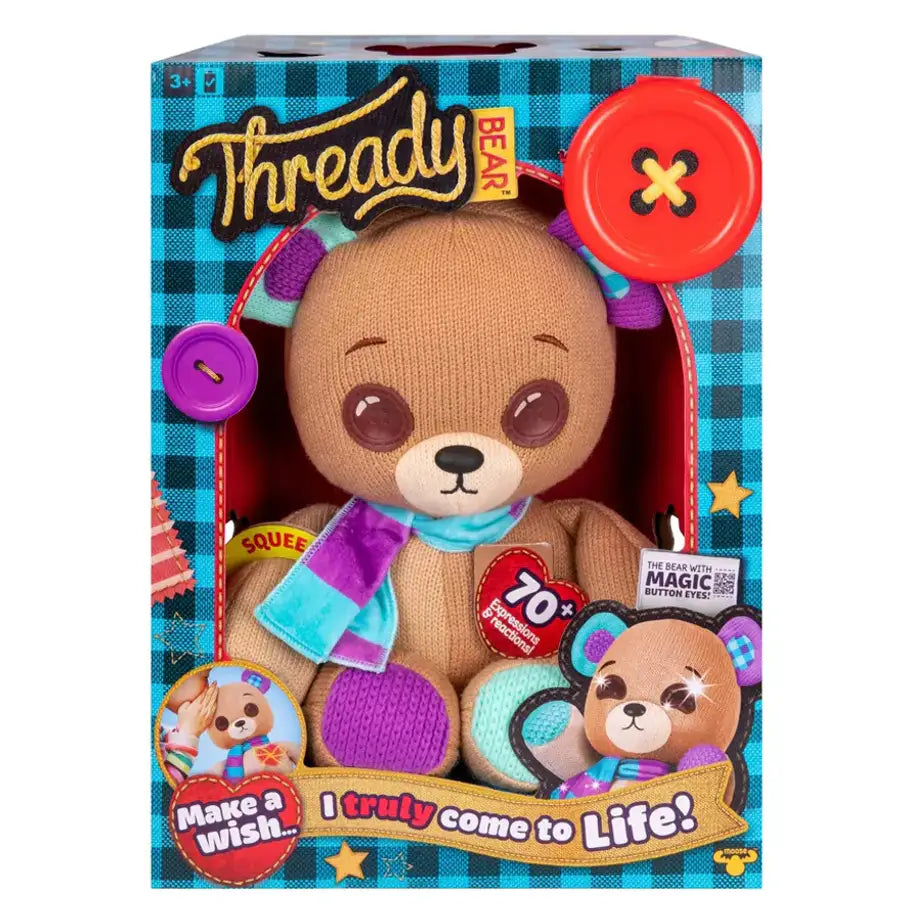 Moose Toys Thready Bear Interactive Plush Toy (35.56 cm)