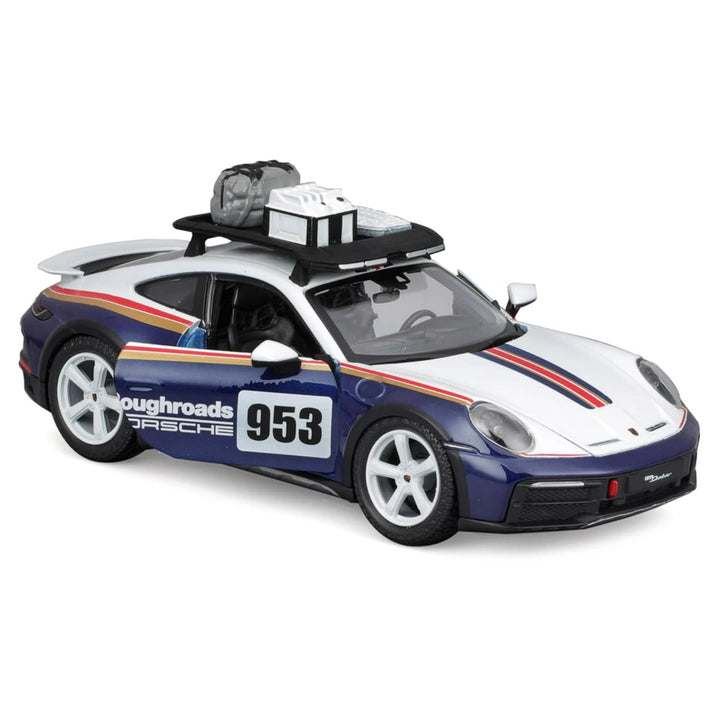 Bburago Porsche Dakar Roughroads Diecast Model Car (Blue & White)