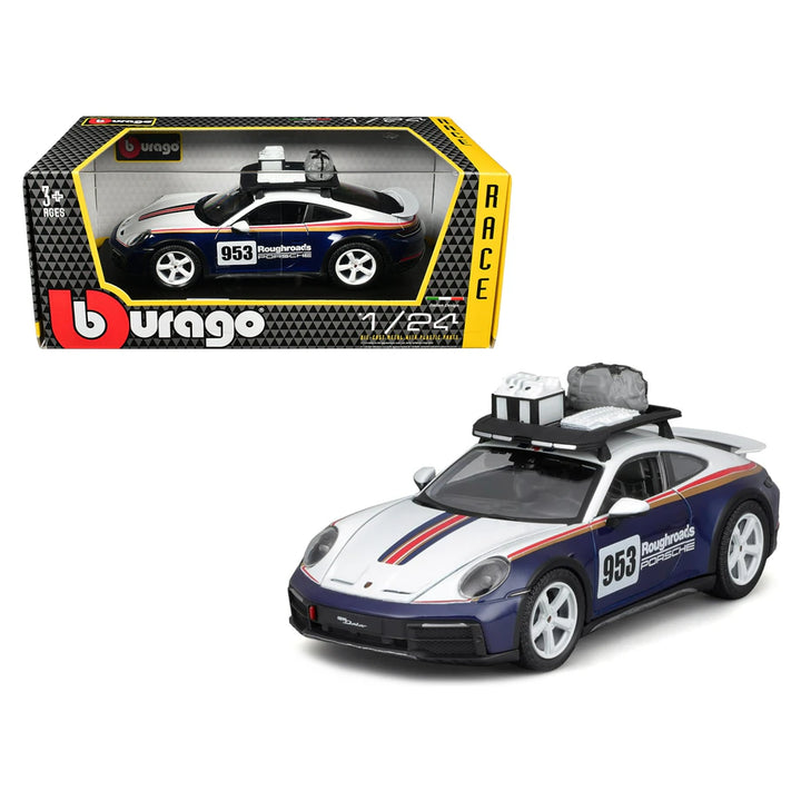 Bburago Porsche Dakar Roughroads Diecast Model Car (Blue & White)
