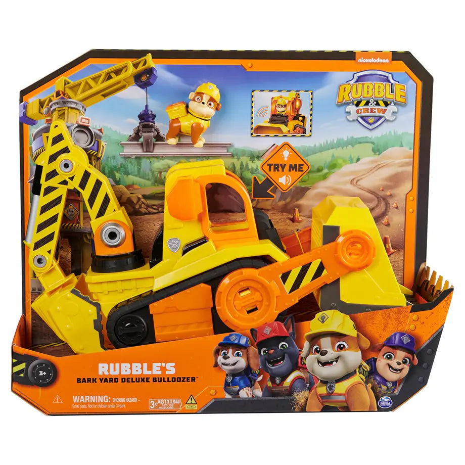 PAW Patrol Rubble & Crew Rubble’s Bark Yard Deluxe Bulldozer Vehicle
