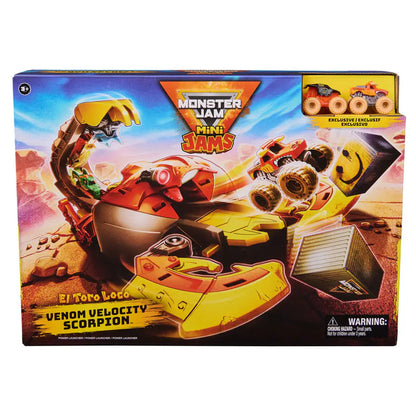 Monster Jam Mini Jams El Toro Loco, Venom, & Velocity Scorpion Playset