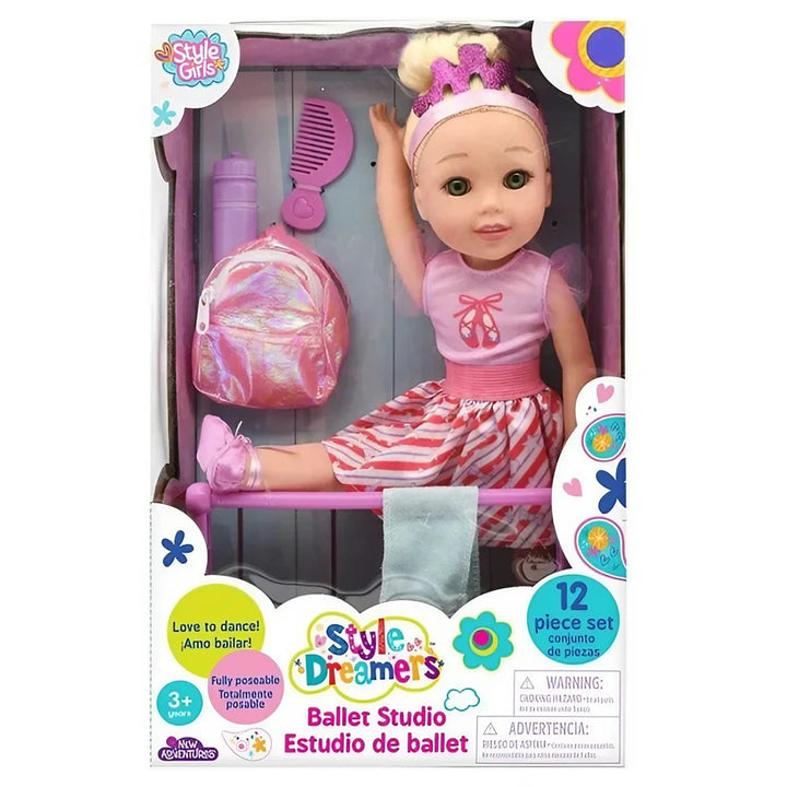 Baby Maziuna Style Dreamers Ballet Studio Doll Playset (35.56 cm)