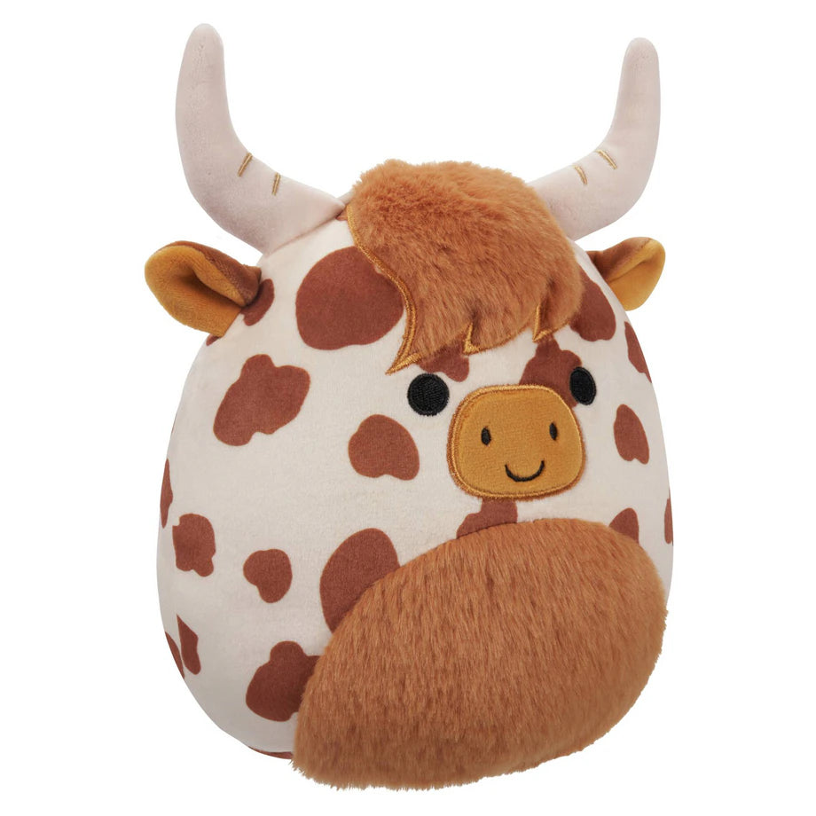 Squishmallows Alonzo the Brown and White Highland Longhorn Cow Plush Toy