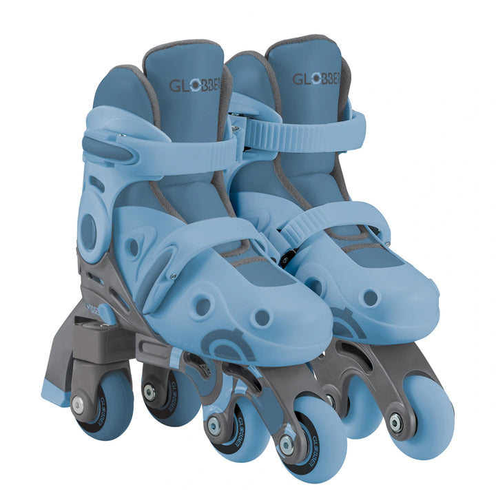 Globber Learning 2-in-1 Inline Adjustable Skates (Blueberry, S/M)