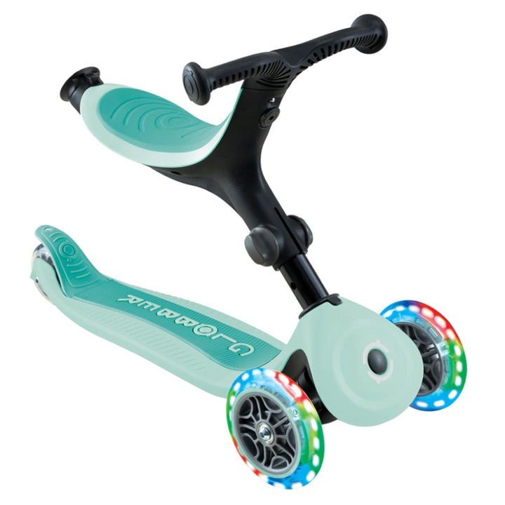 Globber Go Up Active Lights 3-Wheel Foldable Kick Scooter with Seat