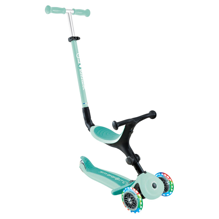 Globber Go Up Active Lights 3-Wheel Foldable Kick Scooter with Seat