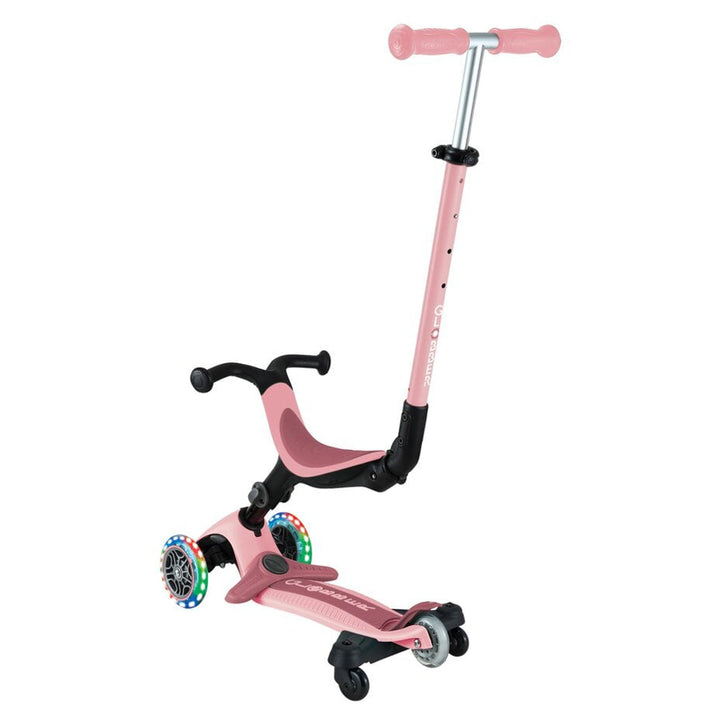 Globber Go Up Active Lights 3-Wheel Foldable Kick Scooter with Seat