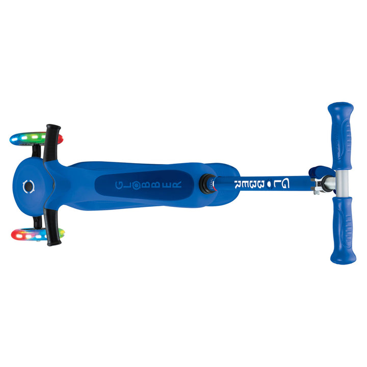Globber Go Up Sporty Lights 3-Wheel Kick Scooter with Seat (Navy Blue)