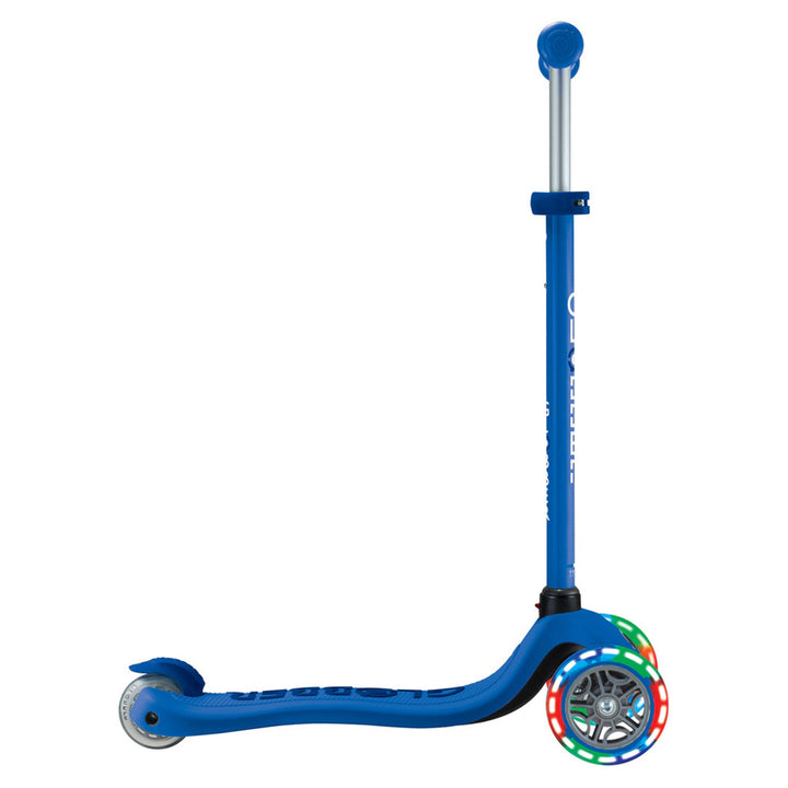 Globber Go Up Sporty Lights 3-Wheel Kick Scooter with Seat (Navy Blue)