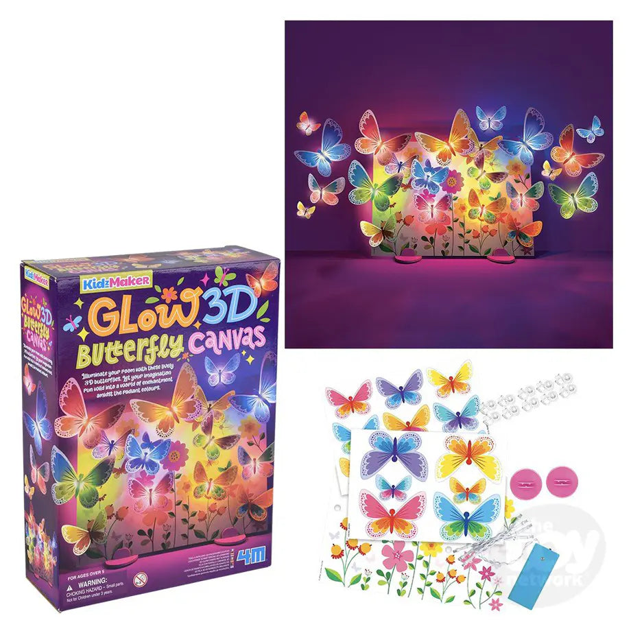 4M KidzMaker Glow 3D Butterfly Canvas Art & Craft Kit