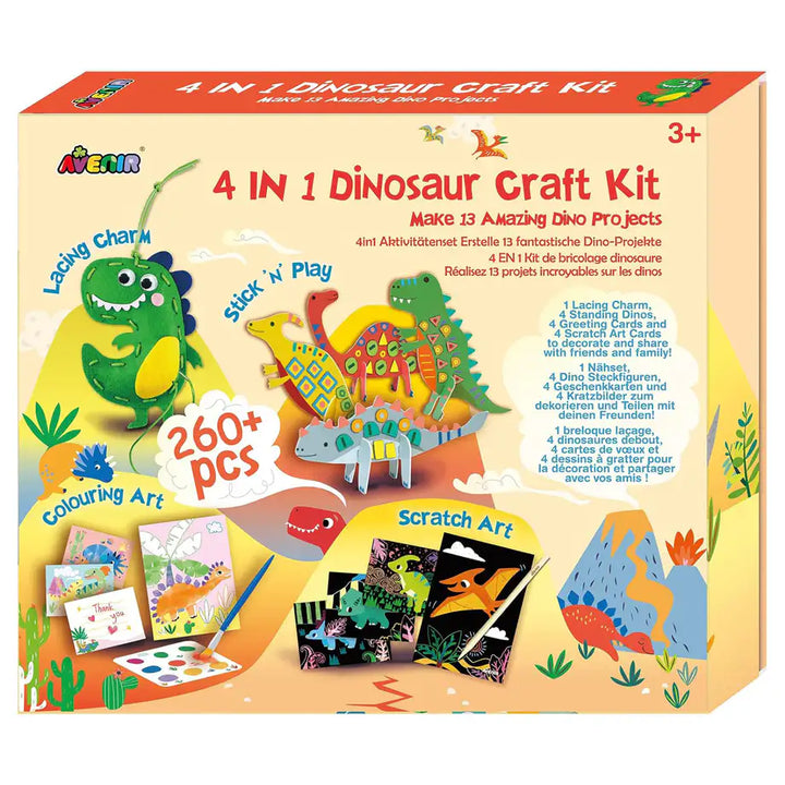 Avenir 4 In 1 Dinosaur Craft Kit (260 Pieces)