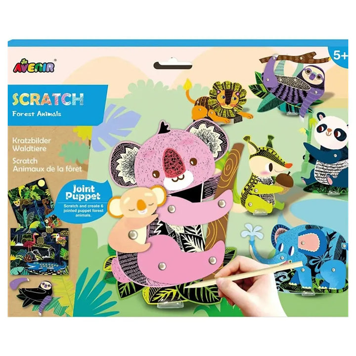 Avenir Scratch Forest Animals Joint Puppet Making Kit