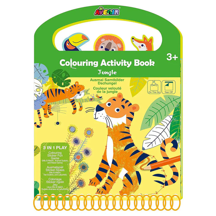 Avenir 3-in-1 Play Jungle Colouring Activity Book (Hardcover)