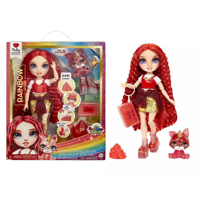 Rainbow High Ruby Anderson Slime Kit & Pet Fashion Doll (28 cm)
