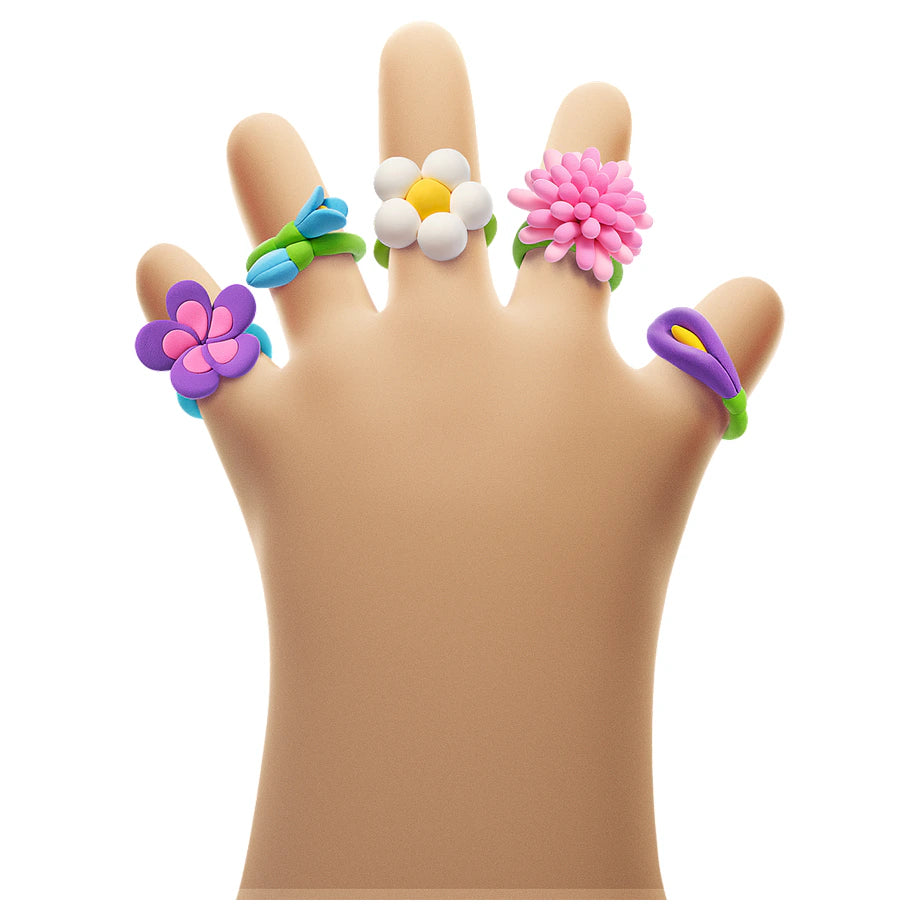 Hey Clay Bijou Flower Rings Set