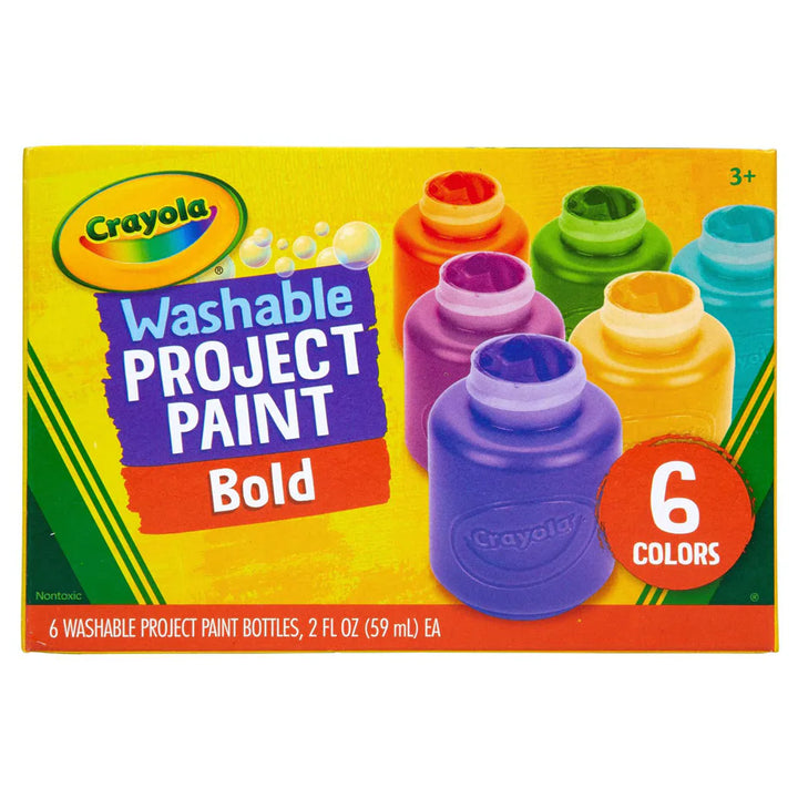 Crayola Washable Project Paint Set - Bold Colors (Pack of 6)