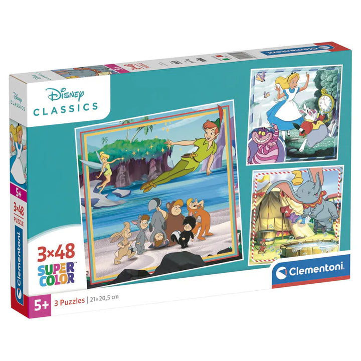 Clementoni Disney Classics Super Color Jigsaw Puzzle Set (3 x 48 Piece ...