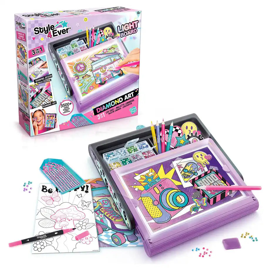 Canal Toys Style 4Ever 3-in-1 Light Board Diamond Art Painting LED Case