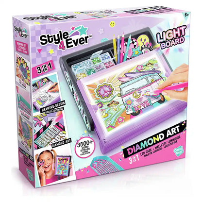 Canal Toys Style 4Ever 3-in-1 Light Board Diamond Art Painting LED Case