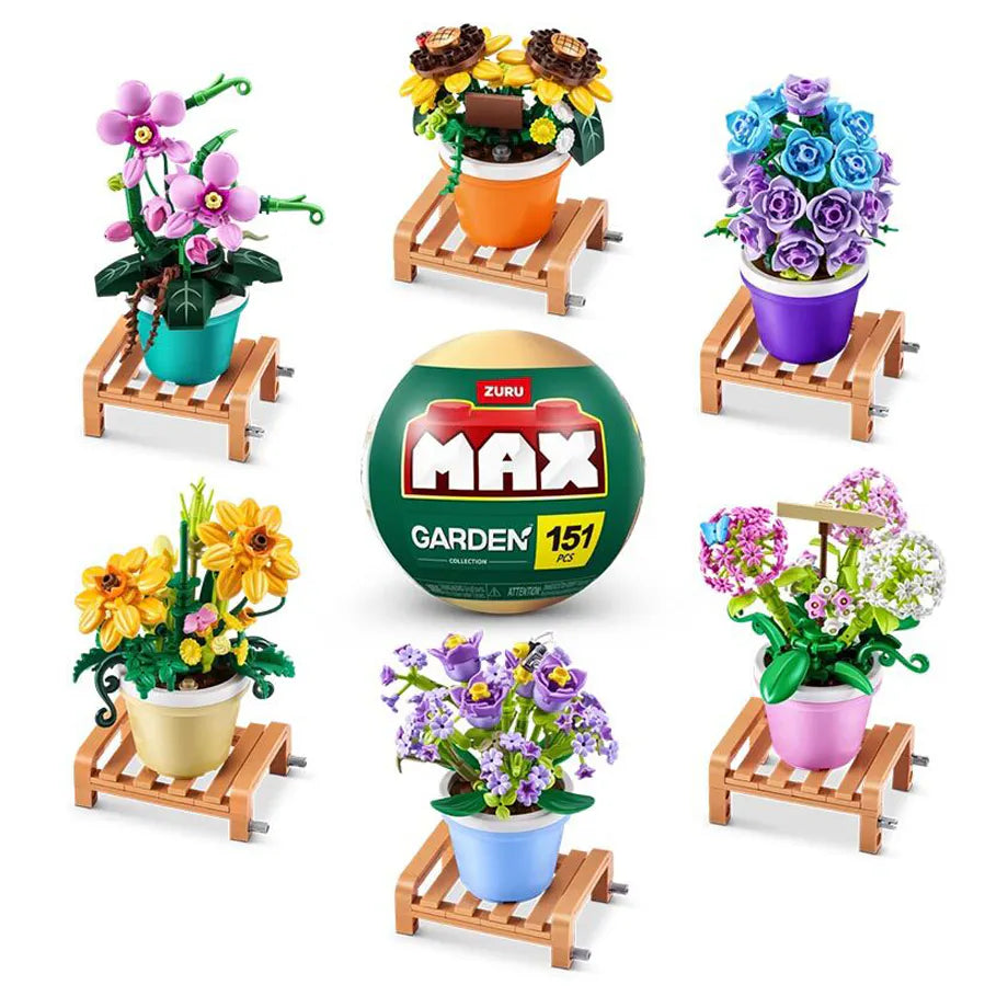 ZURU MAX Garden Collection Series 1 Pot Plants Building Bricks Capsule 11.5 cm (Assorted)