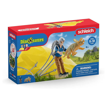 Schleich Dinosaurs Parachute Rescue Playset (7 Pieces)