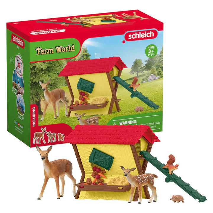 Schleich Farm World Feeding the Forest Animals Playset (39 Pieces)