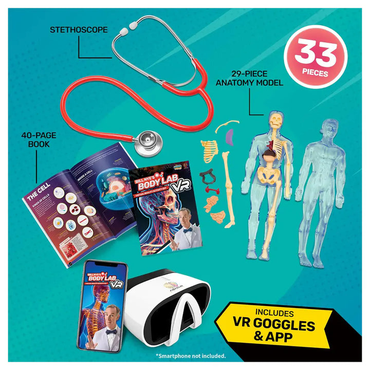 Abacus Bill Nye's Science Squad Bill Nye's Body Lab Virtual Reality Activity Set (33 Pieces)