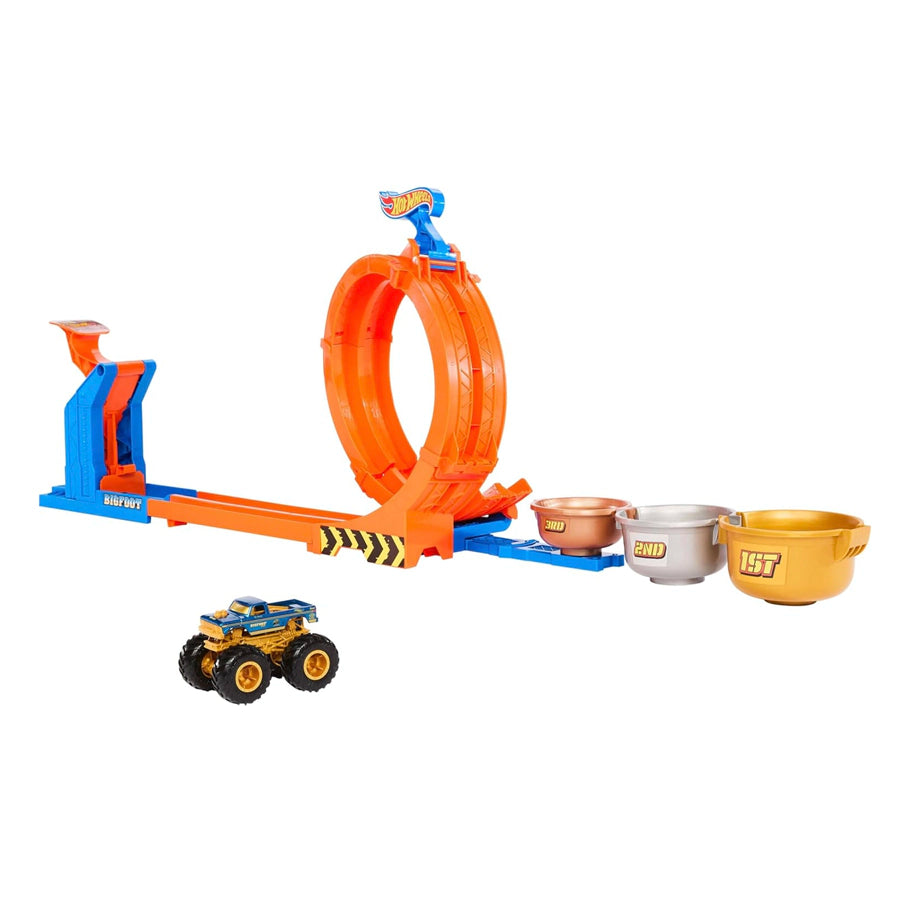 Hot Wheels Monster Trucks Loop & Flip Trophy Challenge Playset