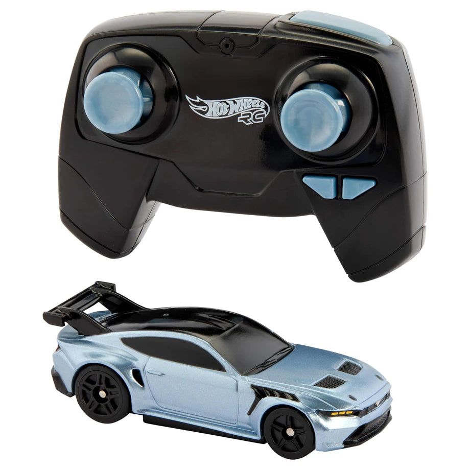 Hot Wheels Ford Mustang 1:64 Scale 2.4 GHz GTD Remote Control Car (Grey)