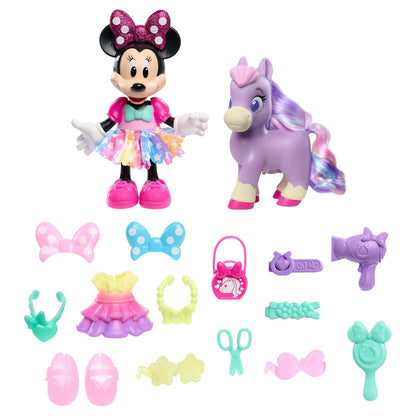 Disney Junior Minnie Mouse Groom & Glam Pony Set (21 Pieces)