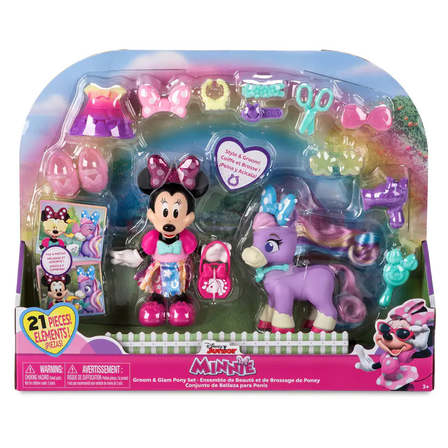 Disney Junior Minnie Mouse Groom & Glam Pony Set (21 Pieces)
