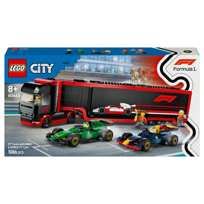 LEGO City F1 Truck with RB20 & AMR24 F1 Cars 60445 Building Set (1086 Pieces)