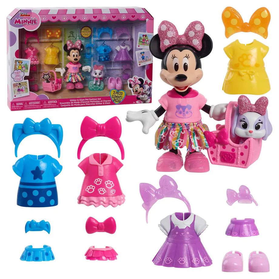 Disney Junior Minnie Mouse Glitter And Glam Pet Fashion Set