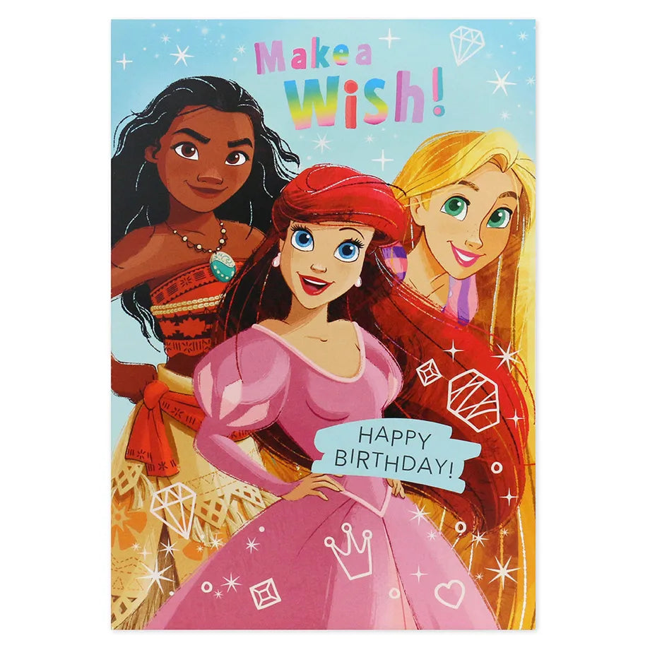 Hallmark Disney Princess Make a Wish Happy Birthday Greeting Card